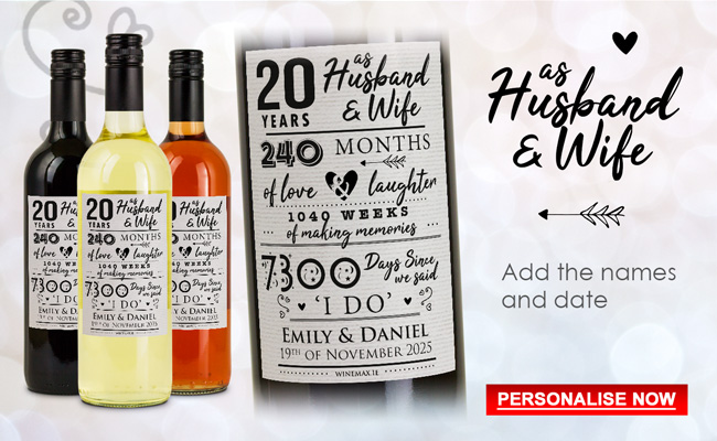 Personalised Anniversary Personalised Wine Gift